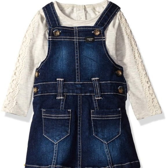 Calvin Klein Long Sleeve Jersey Jean Skirt Set 3/6 - Picture 6 of 6